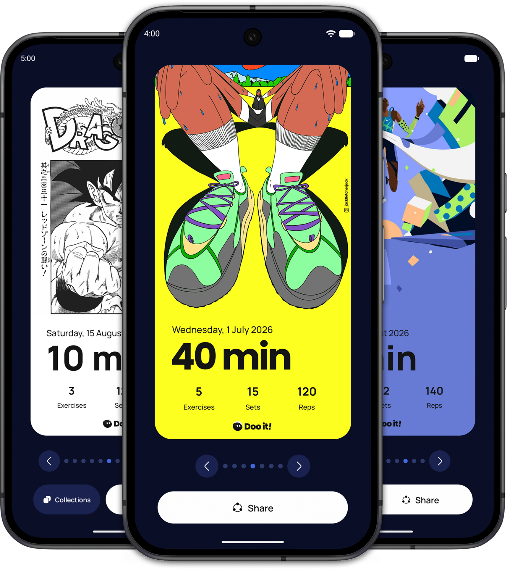 Shareable workout recap in Doo It!